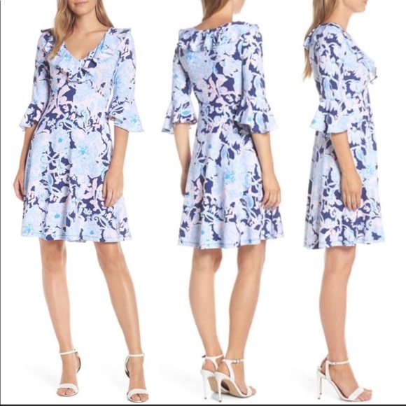 Lilly Pulitzer Stirling Dress: Bright Navy Amore - Picture 4 of 8